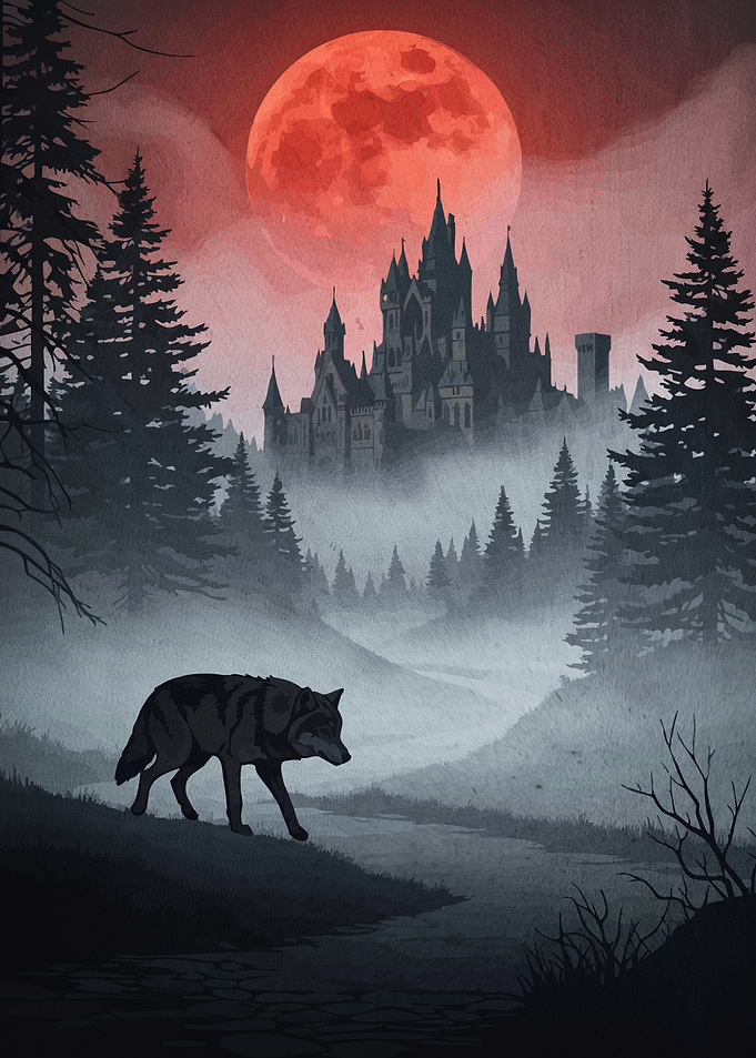 Wolf Castle Blood Moon