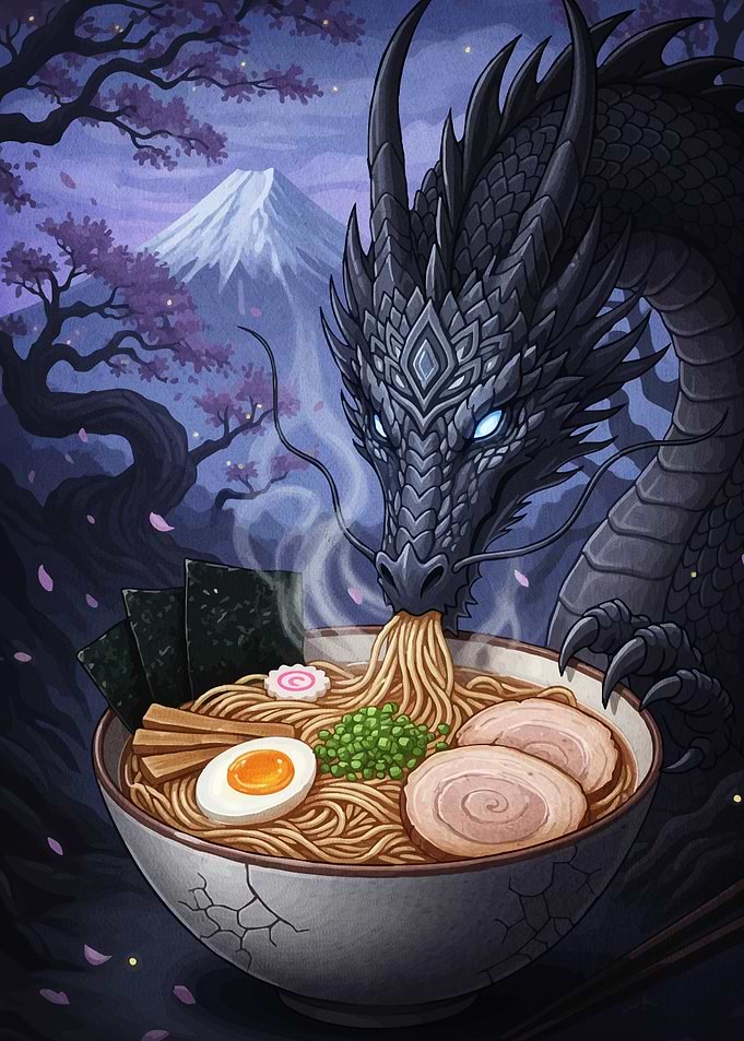 Dragon ramen Mount Fuji