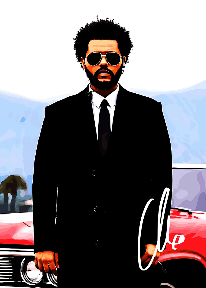 The Weeknd in Black Suit Portrait