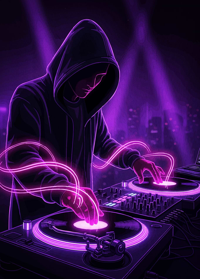 Neon DJ Hooded Sweatshirt