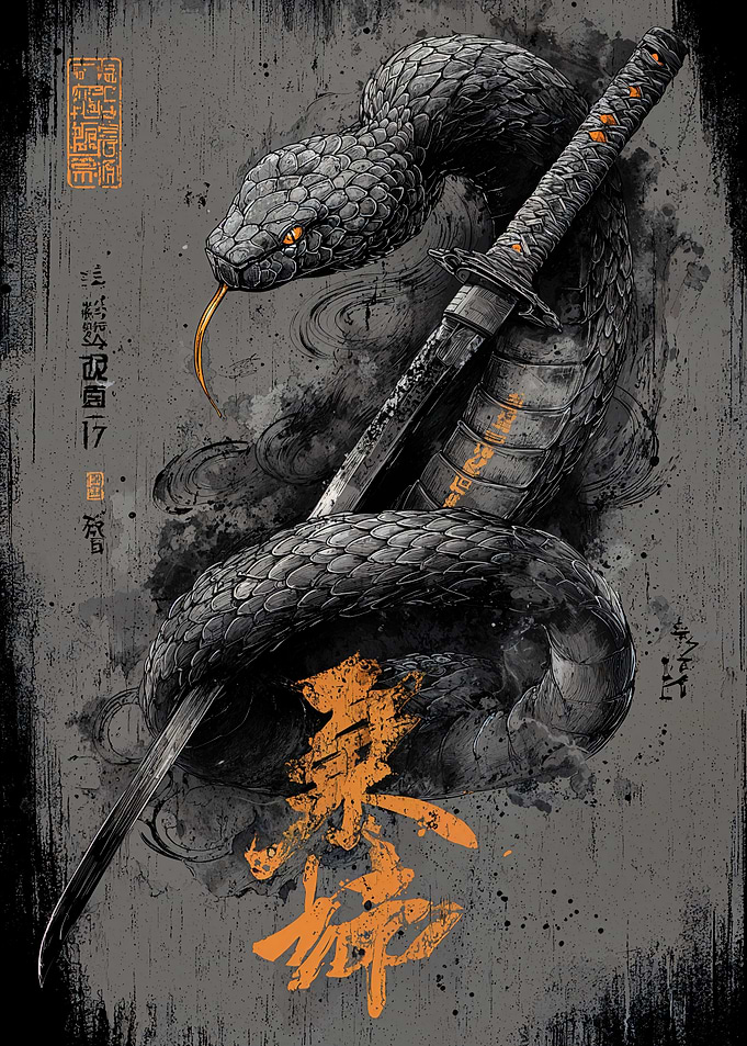 Snake and Katana Artwork
