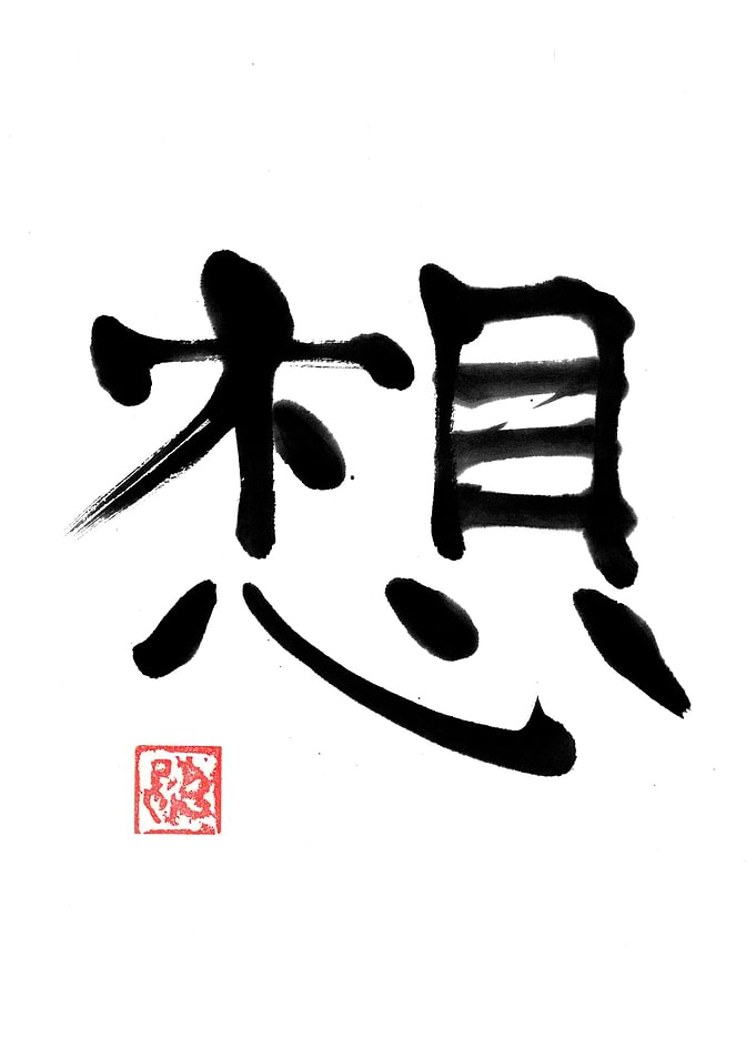 Japanese Calligraphy: thoughts kanji