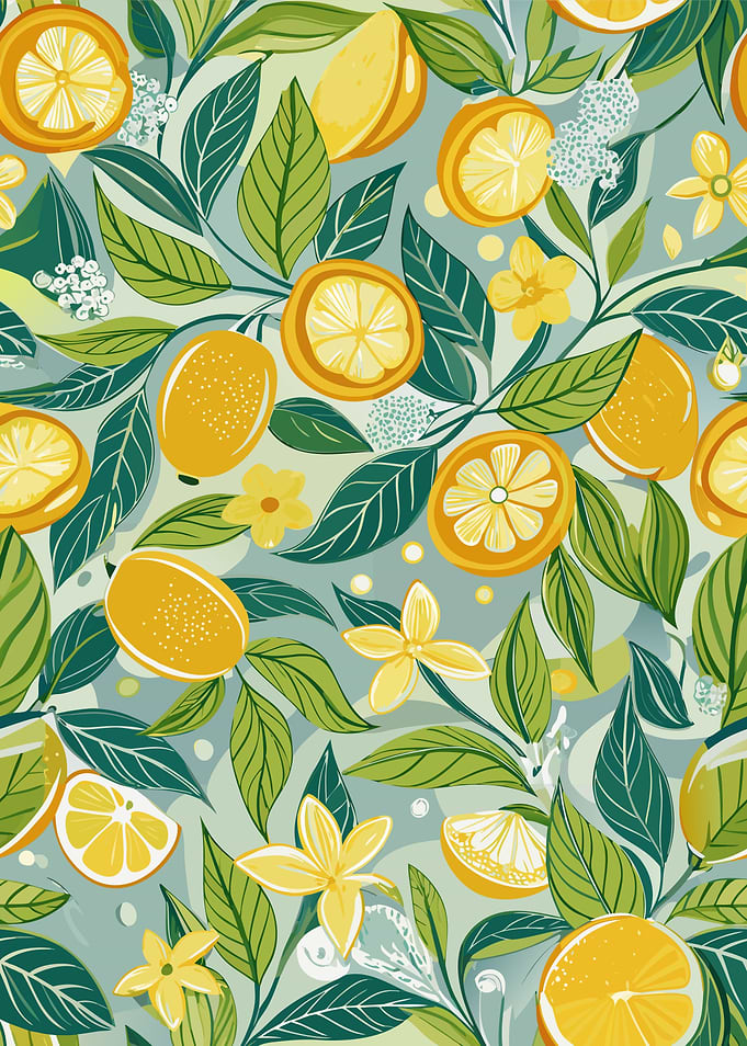 Citrus Floral Pattern