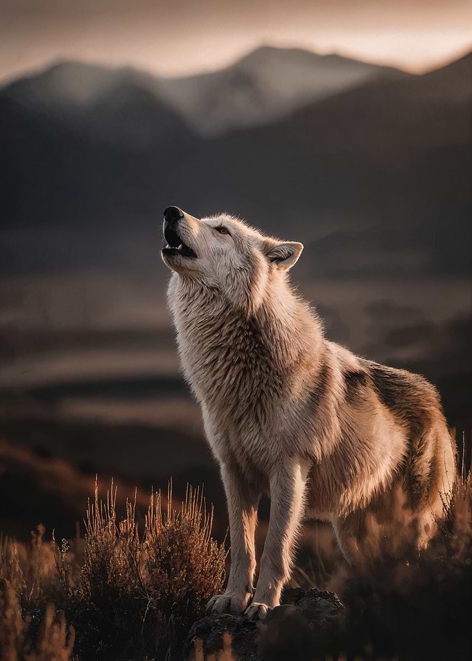 Howling Wolf in Mountain