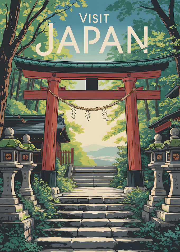 Visit Japan Travel Poster