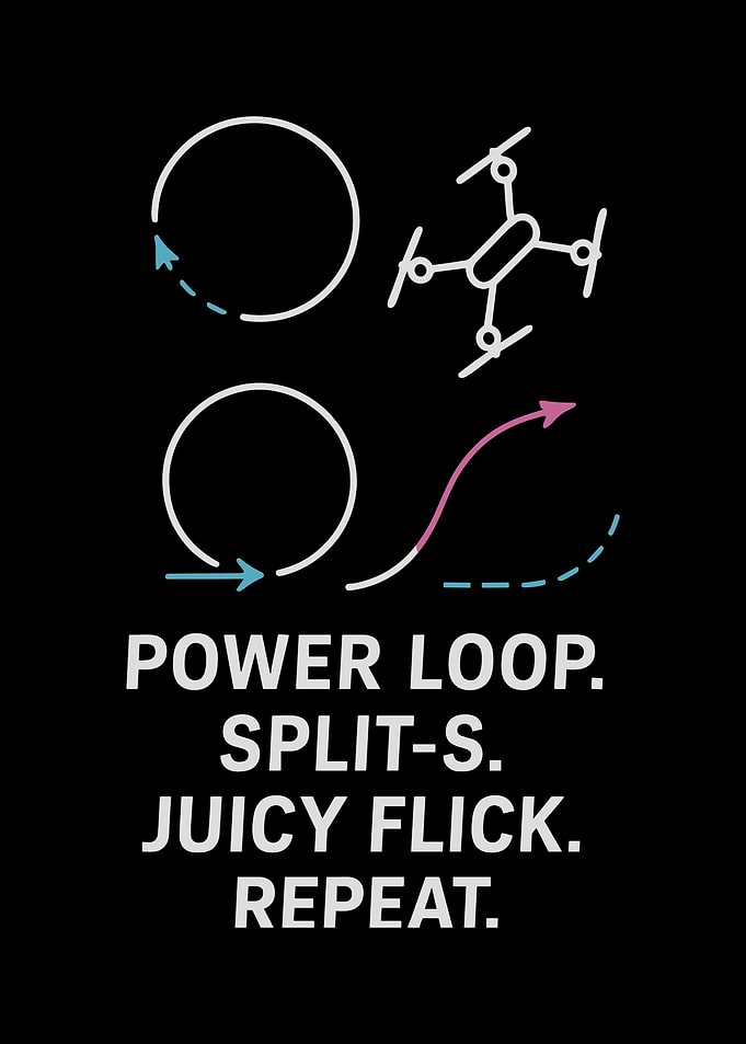 Drone Maneuvers: Power Loop, Split-S, Juicy Flick