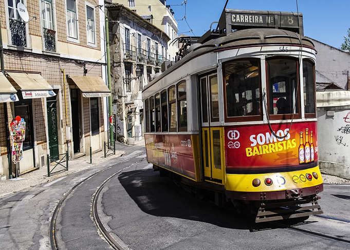Lisbon Tram on a Sunny Day
