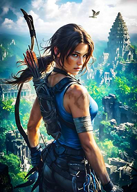 Lara Croft in Jungle Landscape