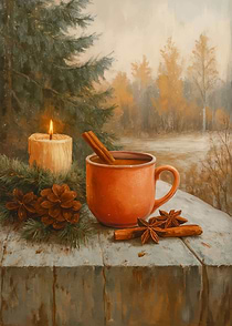 Cozy Winter Still Life Painting