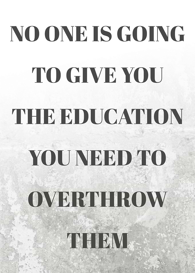 No one is going to give you the education you need to overthrow them Quotes