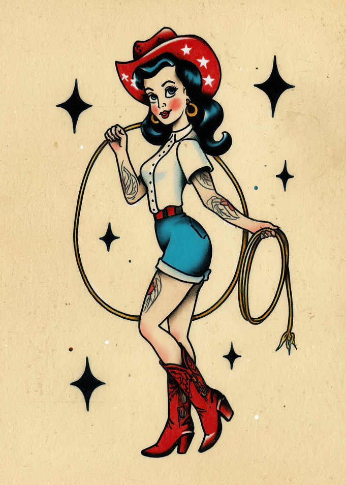 Cowgirl Tattoo Stars