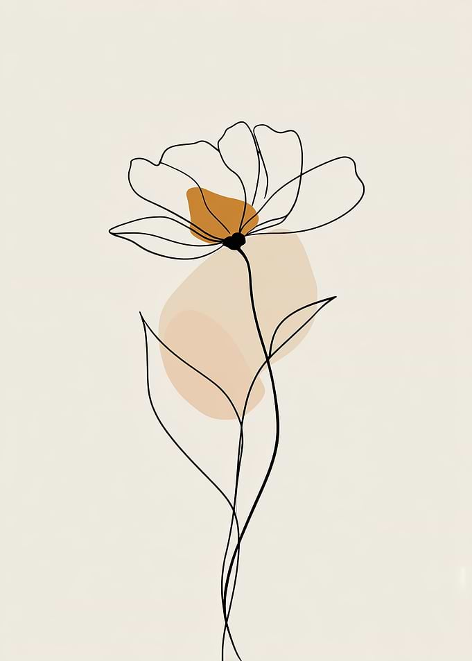Minimalist Flower Line Art