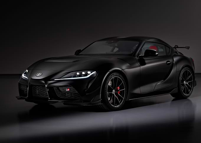 Sleek Black Toyota Supra Sports Car