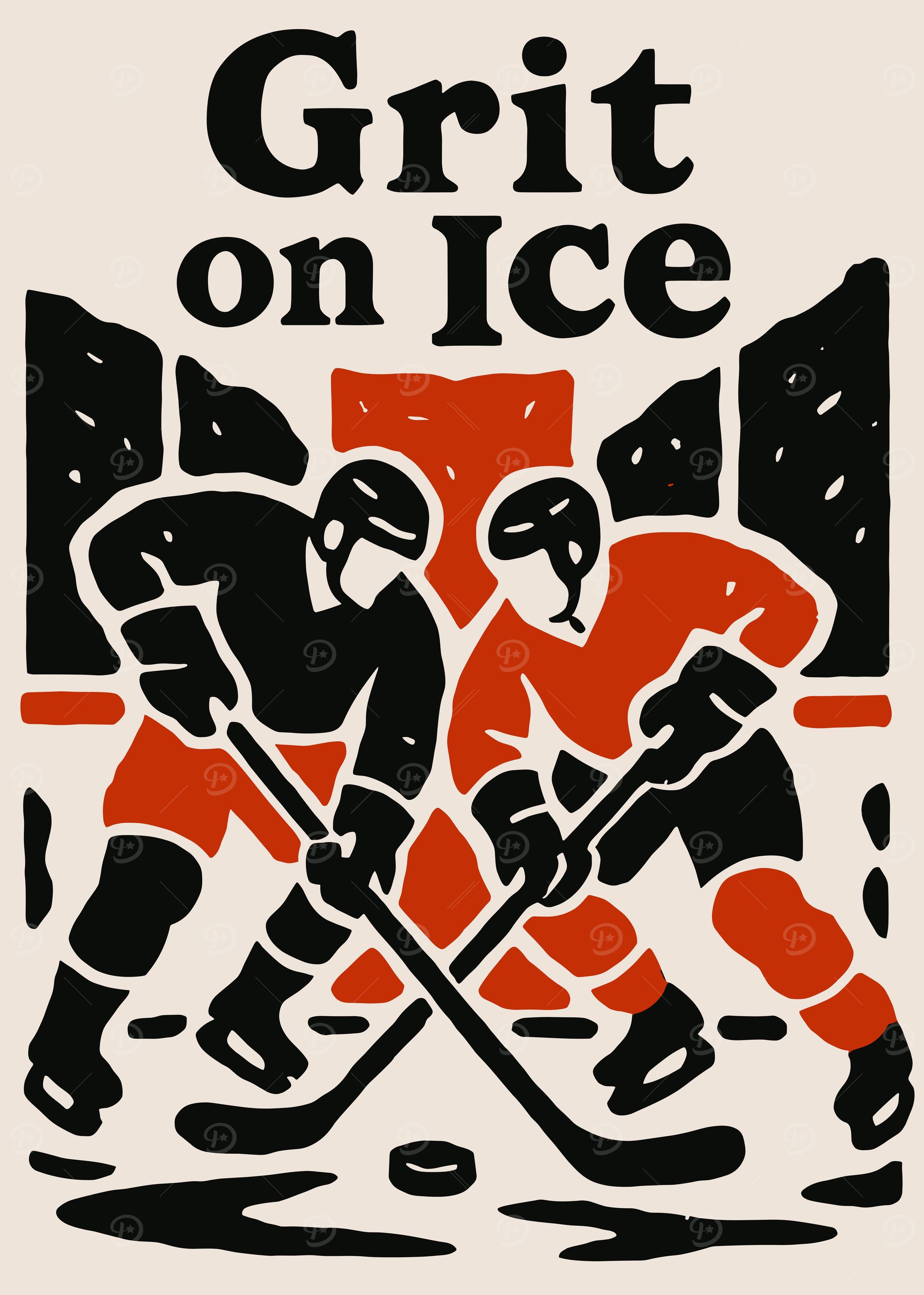 Grit on Ice Hockey Illustration