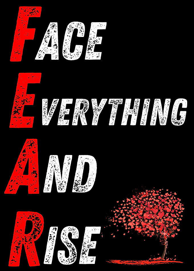 FEAR: Face Everything & Rise – Empowering Typography Wall Art