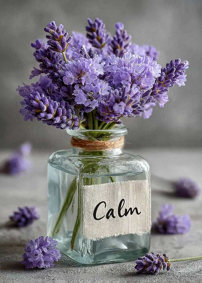 Lavender Bouquet with 'Calm' Label