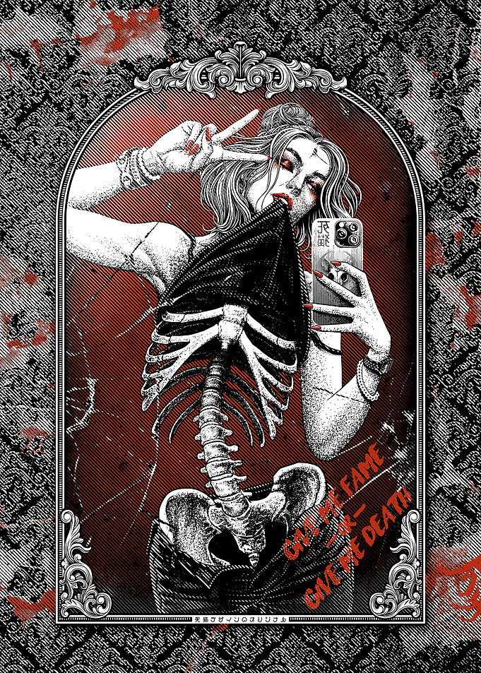 Gothic Selfie with Skeleton