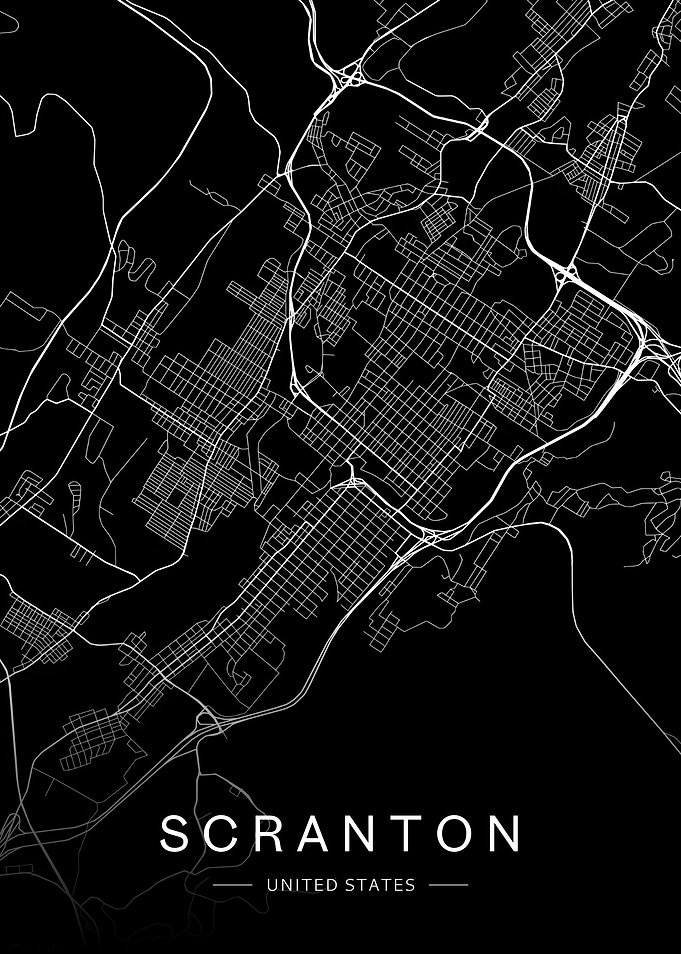 Scranton, United States - Minimalist Map