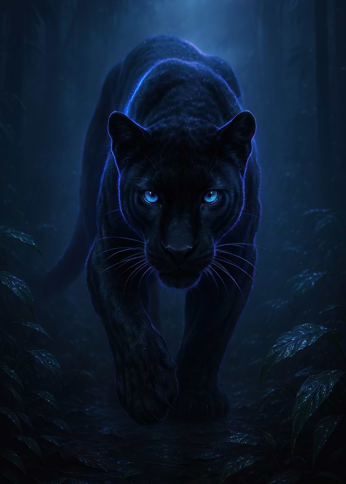 Black Panther in the Night