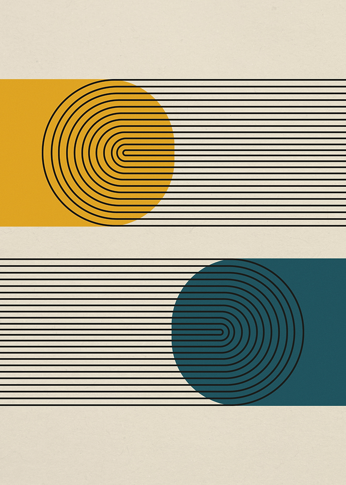 Abstract Geometric Art with Circles and Lines