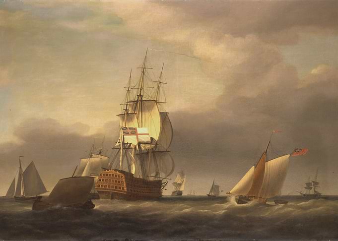 Tall Ships at Sea Painting