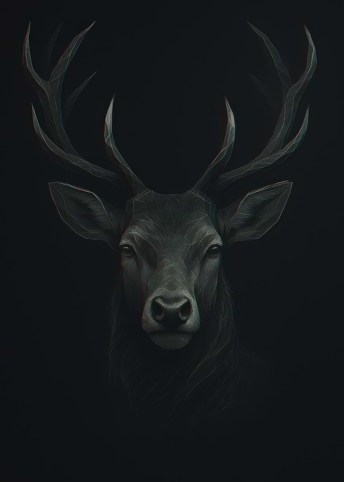 Monochrome Deer Portrait