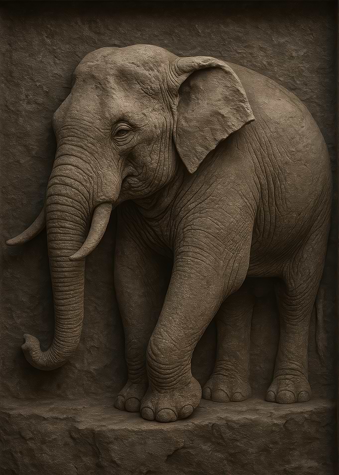Elephant Stone Carving