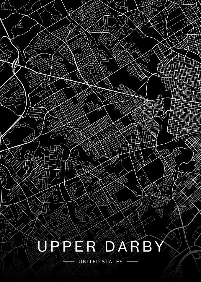 Upper Darby, United States Map Art