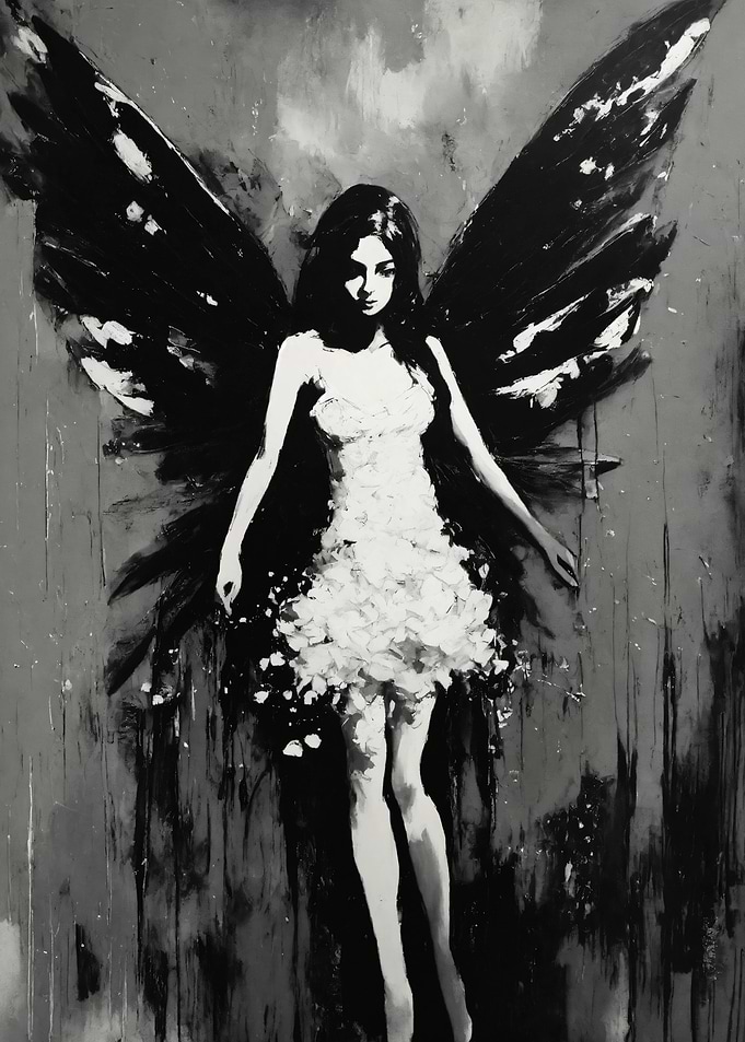 Monochrome Fairy Painting
