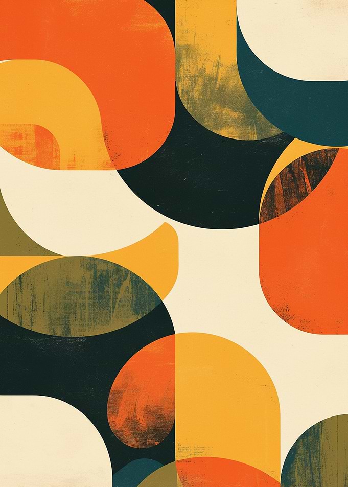 Abstract Geometric Shapes in Warm Tones