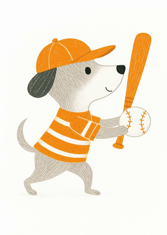 Dog Nursery Baseball Orange