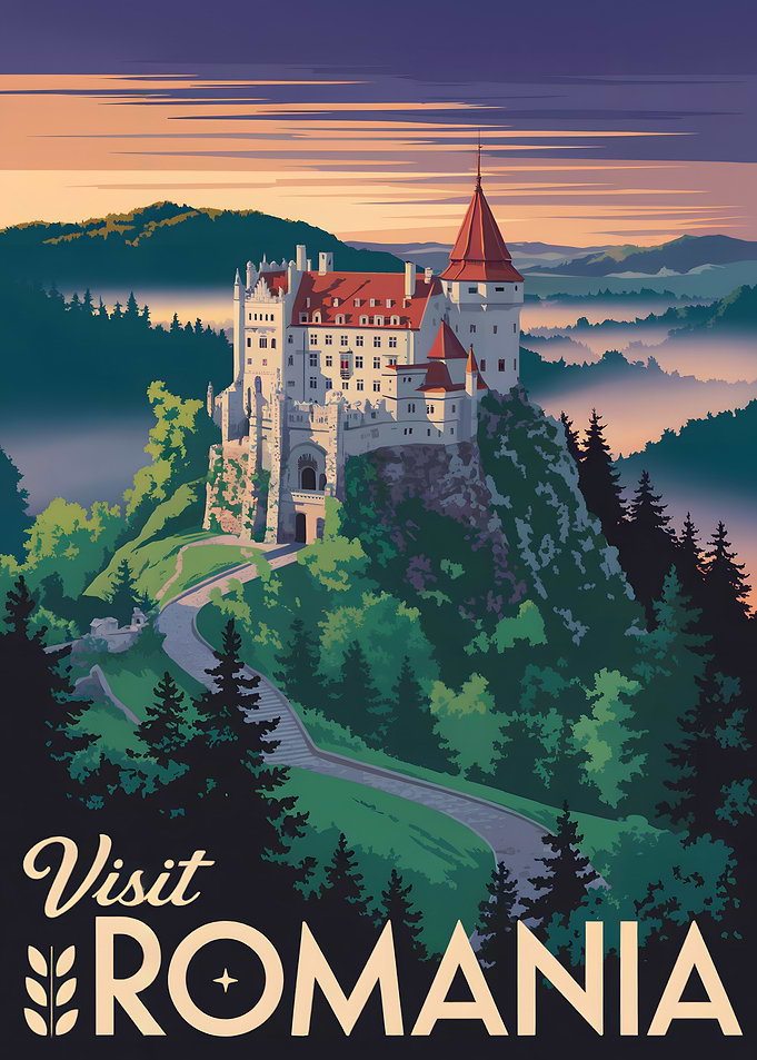Visit Romania Travel Poster