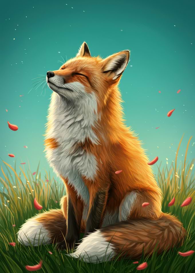 Fox in Serene Meadow