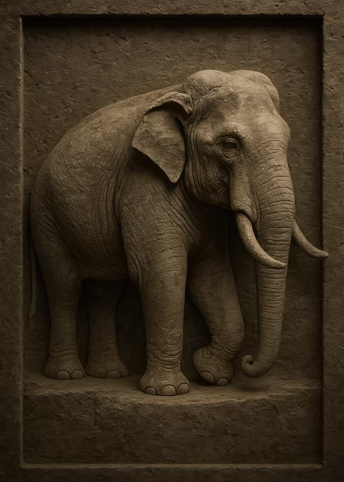 Elephant Stone Carving