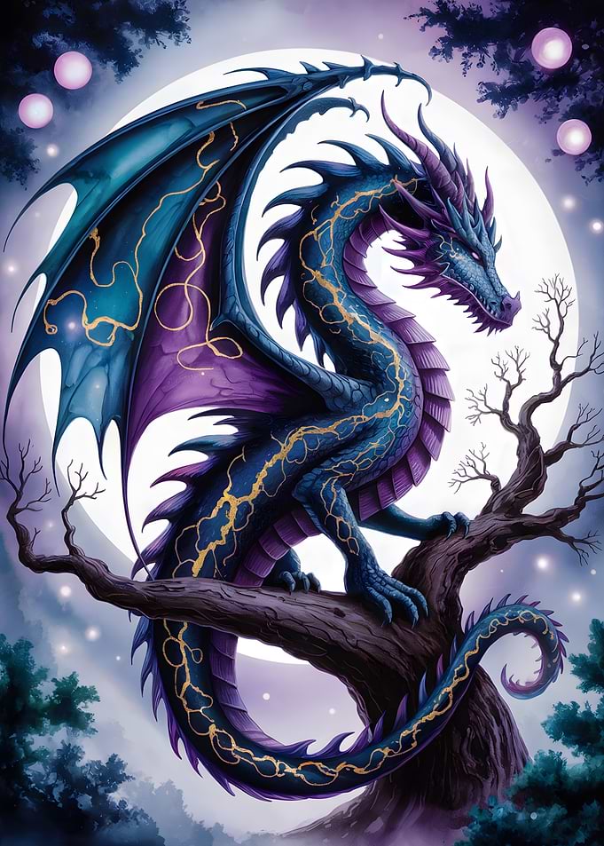 Dragon on a Tree Branch