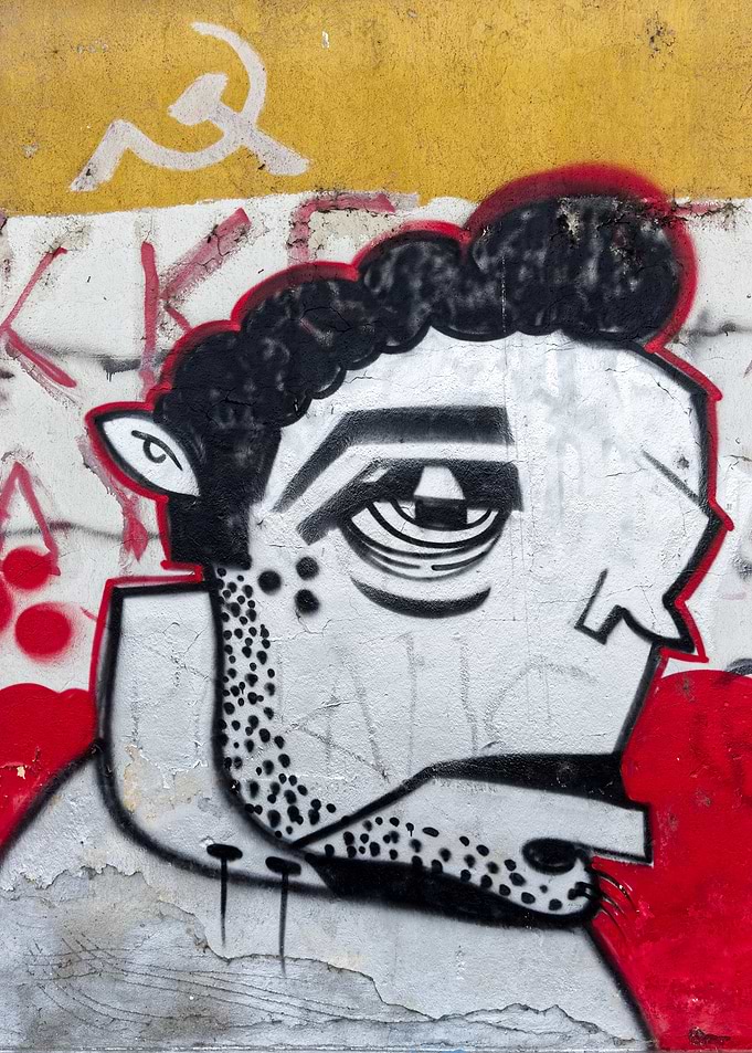 Abstract Face Graffiti with Political Symbol