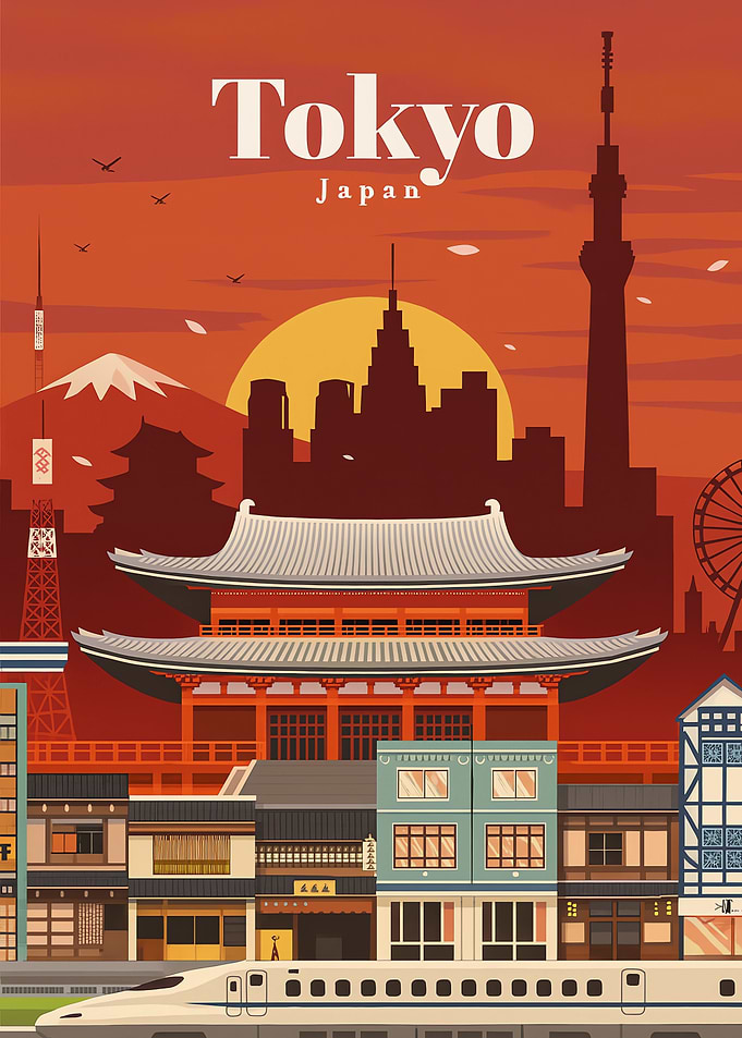 Tokyo Japan Travel Poster