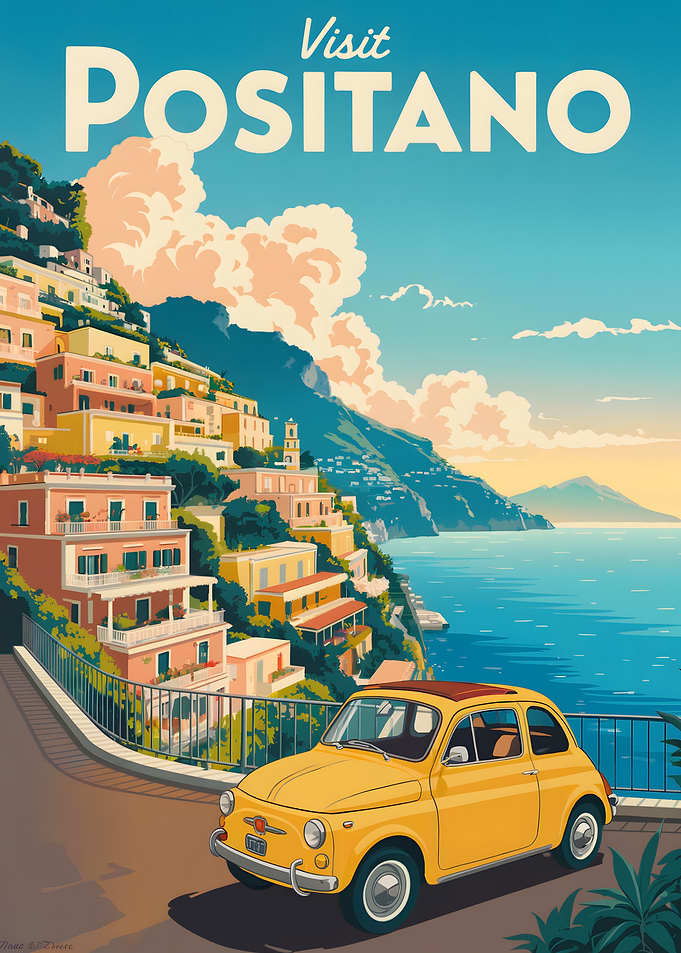 Visit Positano Travel Poster