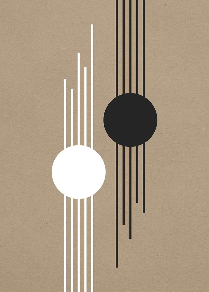Minimalist Black and White Abstract Art