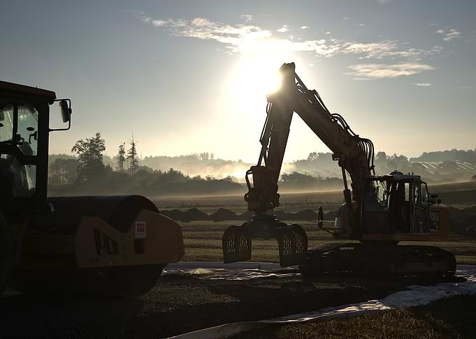 Construction Equipment at Sunrise