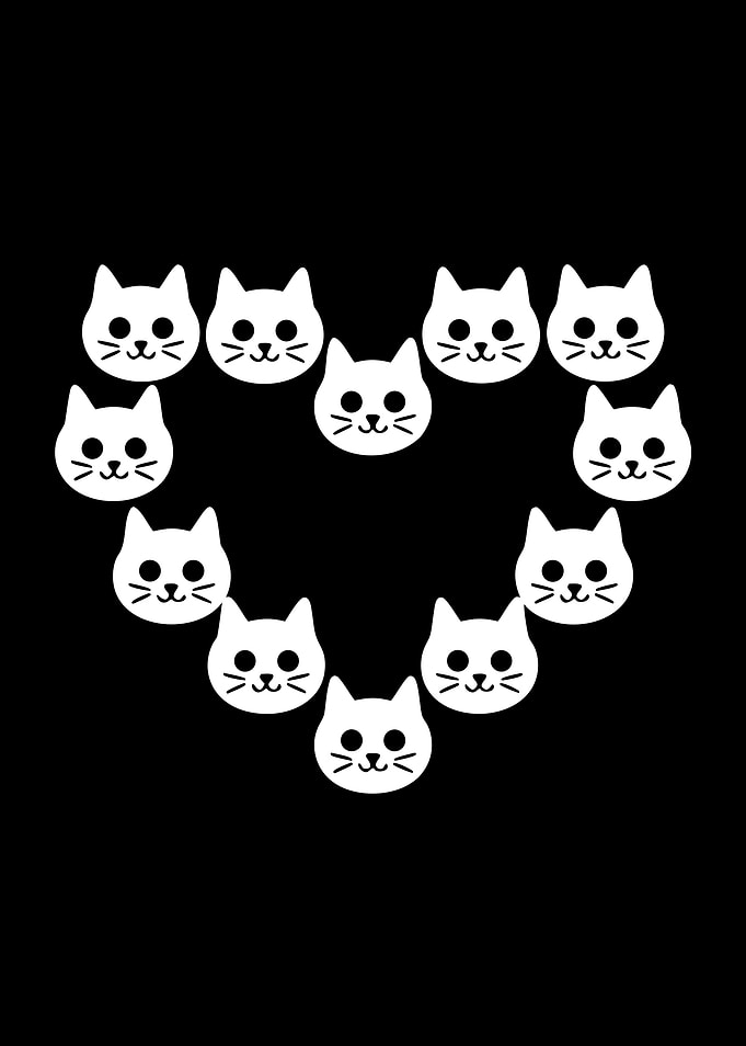 Heart Shape Made Of Cats