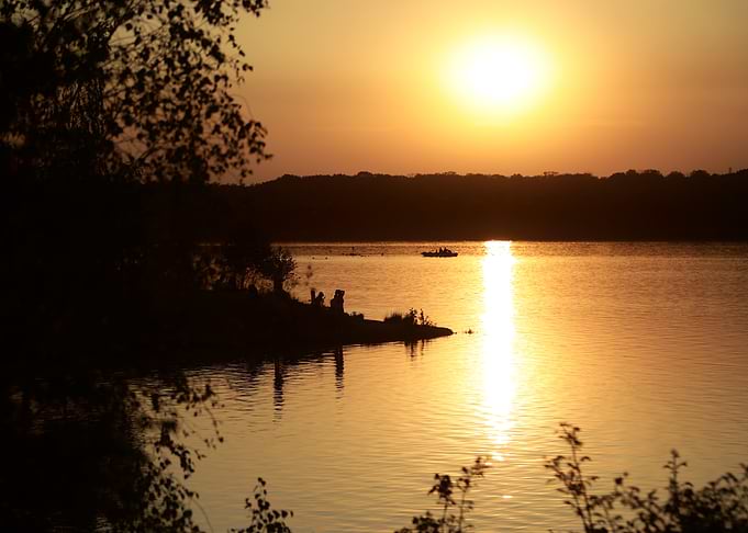 Golden Sunset Over Lake