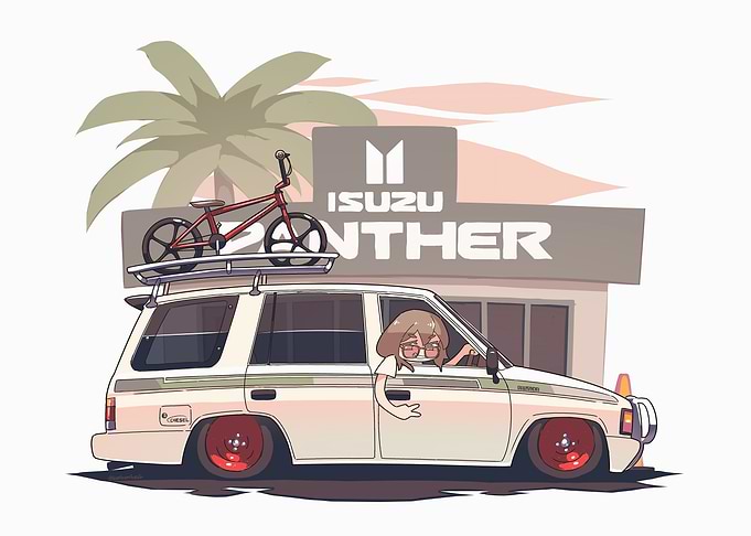 Isuzu Panther with Bicycle on Top