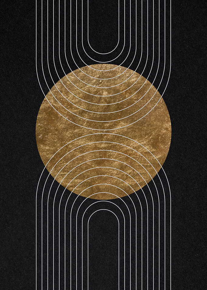Abstract Golden Circle and Arches Art