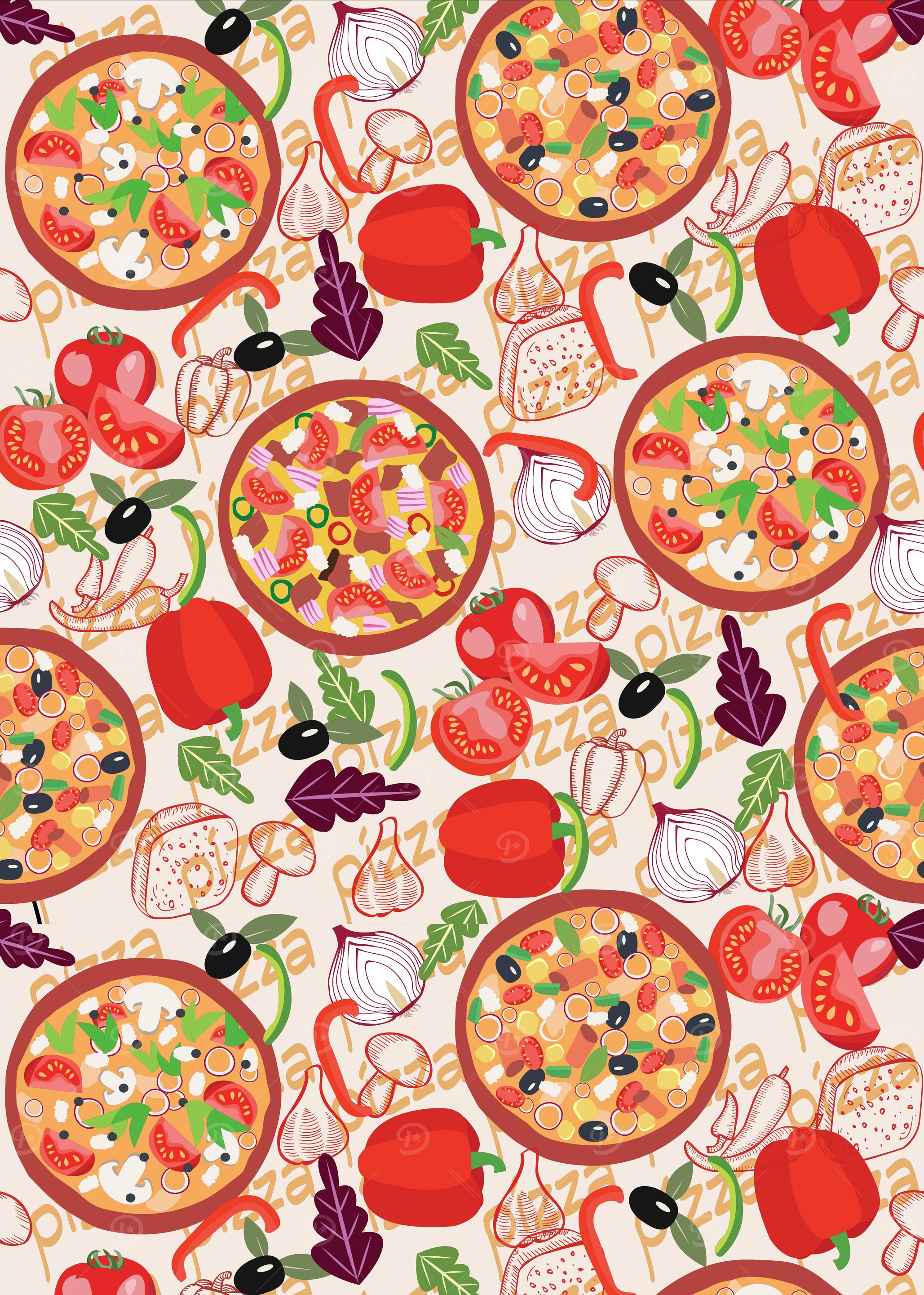 Pizza and Ingredients Pattern