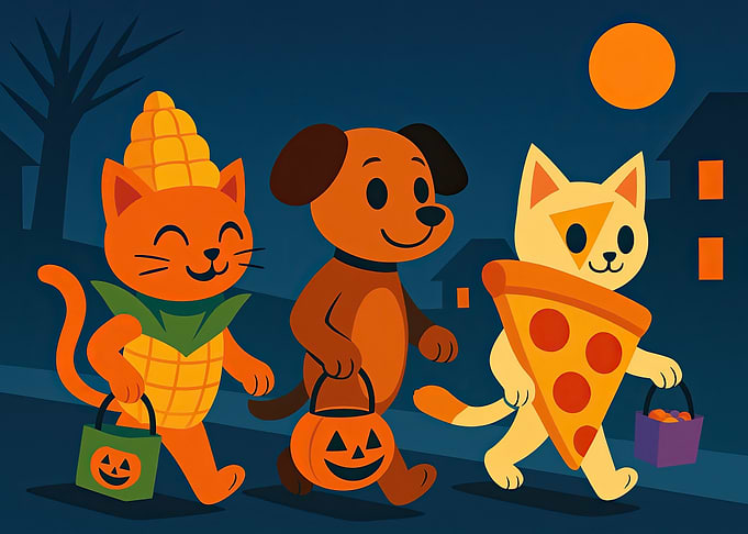 Halloween Trick-or-Treating Pets