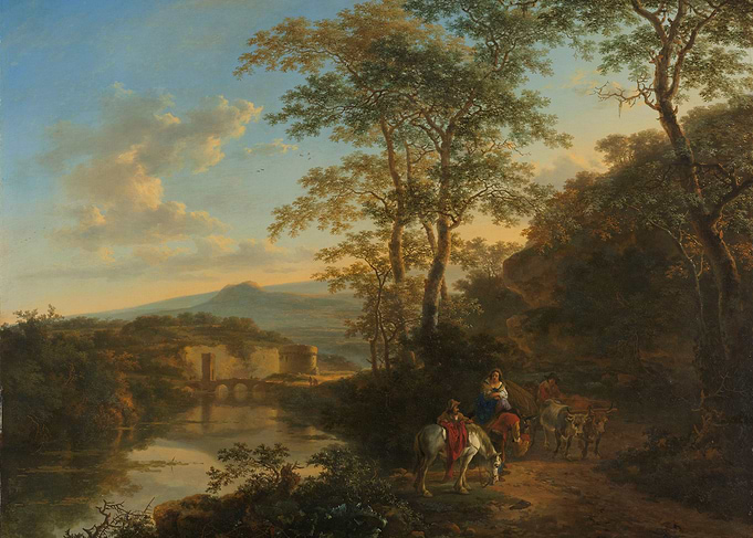Classical Landscape with Figures and River