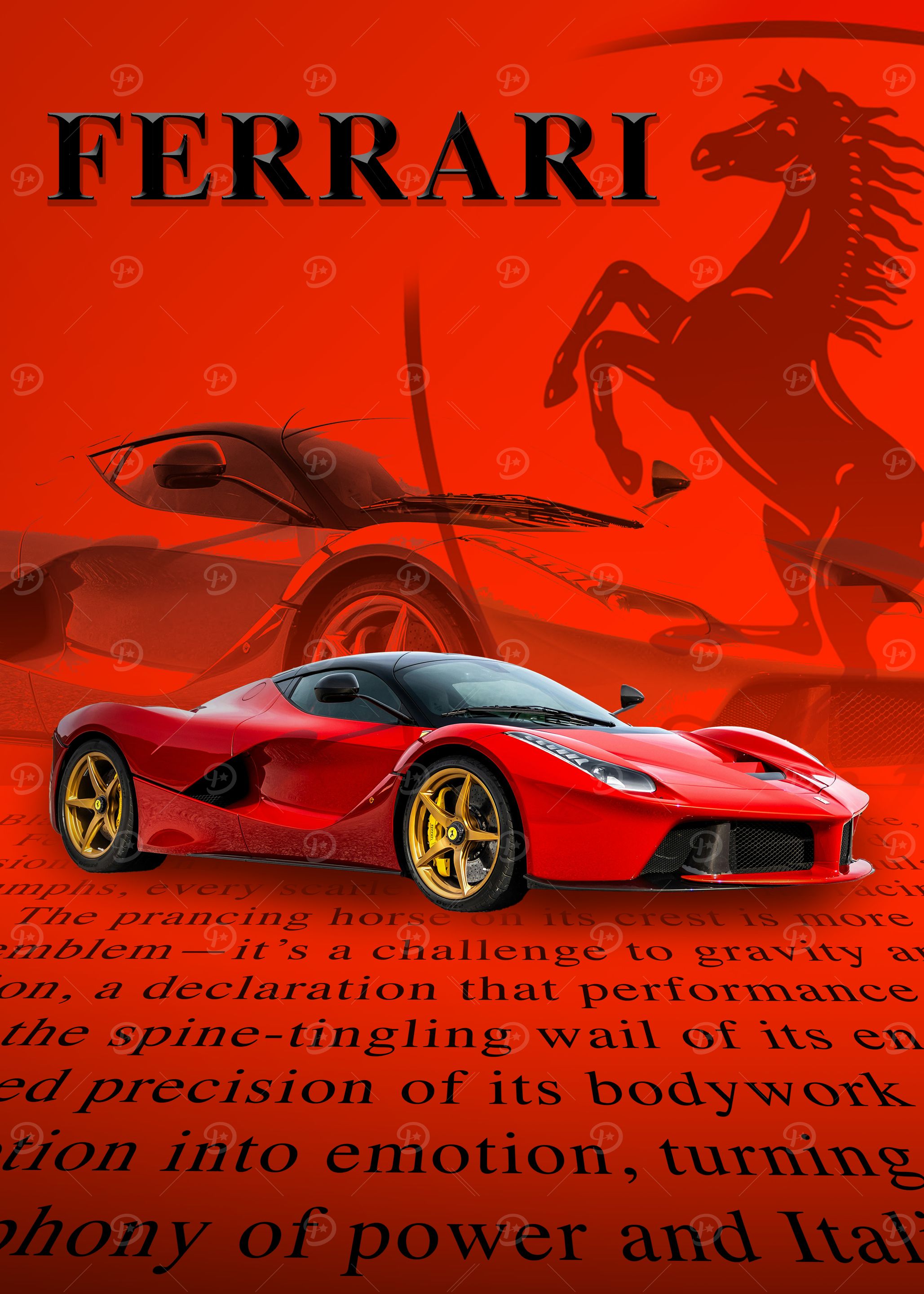 Red Ferrari Car Poster