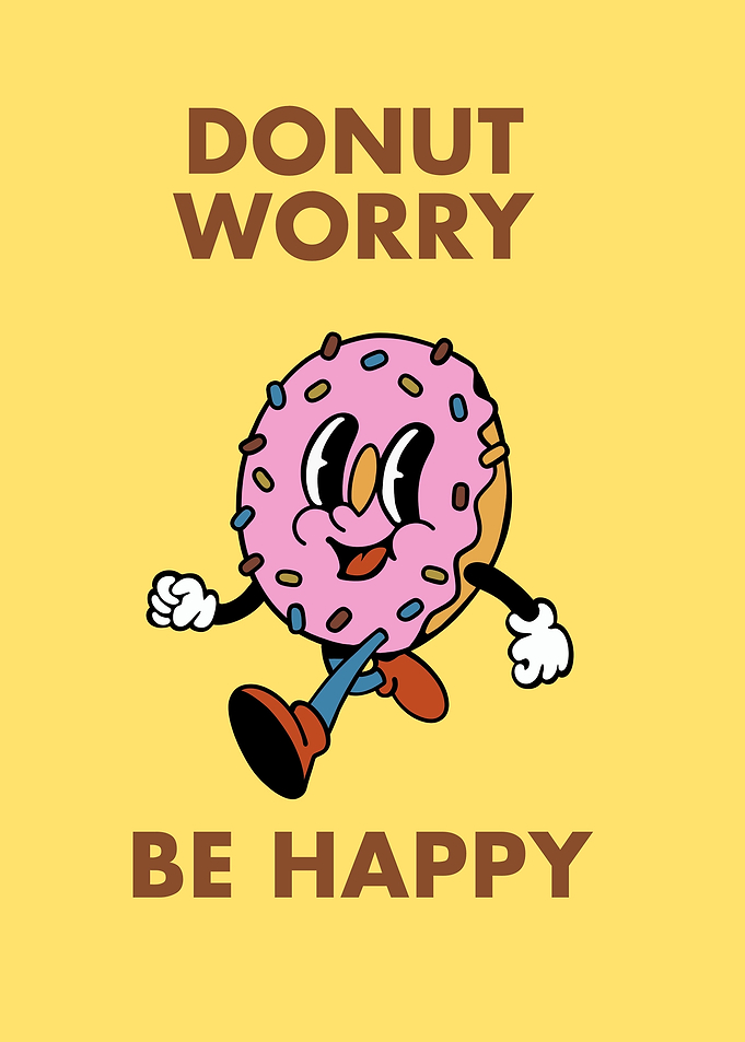 Donut Worry Be Happy Cartoon