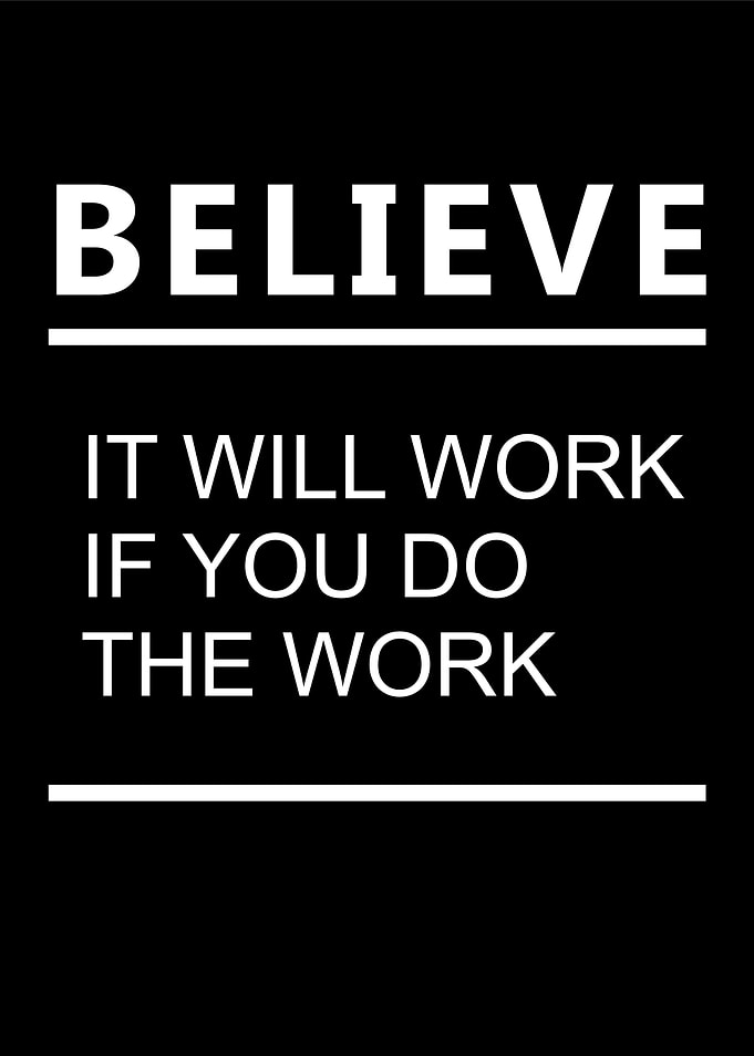 Believe: Motivational Black and White Text